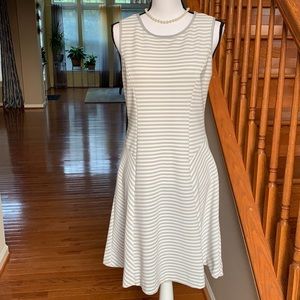 Gray and White Striped Dress